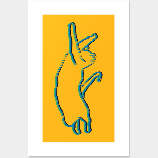 Funny  Dancig Cat Animal Design Wall Art by Fersan